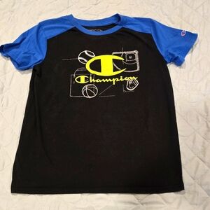 Champion Black and Blue Short Sleeve Tee